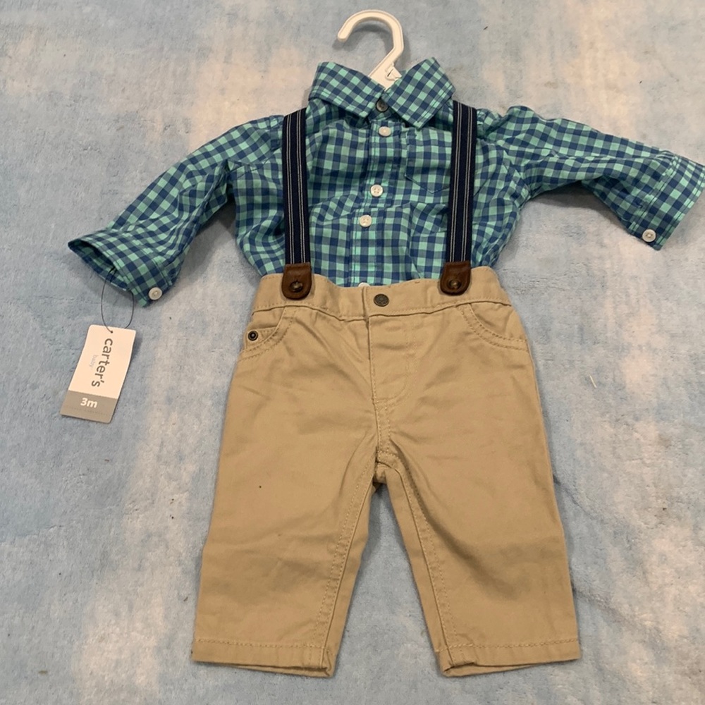 BNWT Carter’s complete outfit with suspenders
